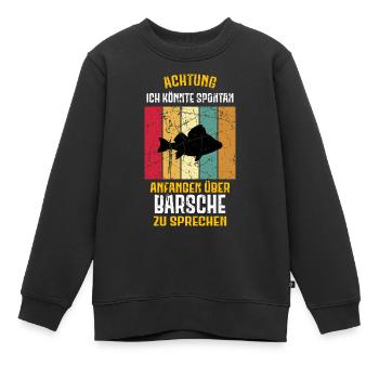 Barsch Angeln Fisch Angler Barsch angeln - Kinder Premium Organic Sweatshirt - Schwarz - Vorne - AI Model Kid Female (0cm)