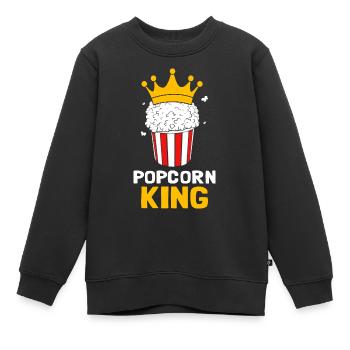 Popcorn König - Kinder Premium Organic Sweatshirt - Schwarz - Vorne - AI Model Kid Female (0cm)