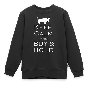 Buy and hold Geschenkidee - Kinder Premium Organic Sweatshirt - Schwarz - Vorne - AI Model Kid Female (0cm)
