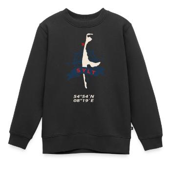 Coordonnées de la boussole Sylt - Sweat Premium enfant bio - noir - Devant - AI Model Kid Female (0cm)