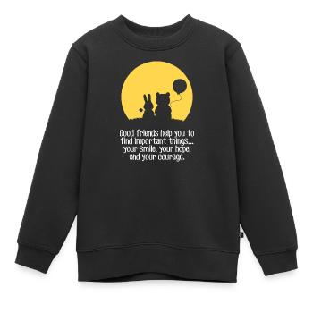 Lächeln, Hoffnung, Mut - Kinder Premium Organic Sweatshirt - Schwarz - Vorne - AI Model Kid Female (0cm)
