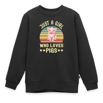 Cochons Cochons - Sweat Premium enfant bio - noir - Devant - AI Model Kid Female (0cm)