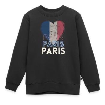 Retro-Abzeichen, Paris Frankreich ist meine Heimatstadt - Kinder Premium Organic Sweatshirt - Schwarz - Vorne - AI Model Kid Female (0cm)