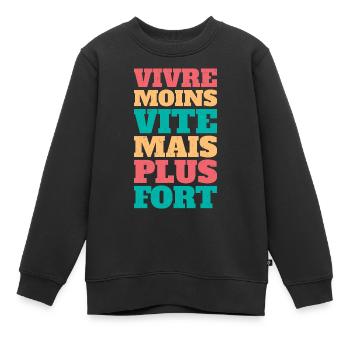 langsames Leben, Mama Bär, langsames Leben, Natur, langsam, ca - Kinder Premium Organic Sweatshirt - Schwarz - Vorne - AI Model Kid Female (0cm)