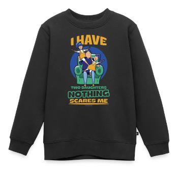 Vater und Tochter - Kinder Premium Organic Sweatshirt - Schwarz - Vorne - AI Model Kid Female (0cm)