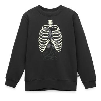 DJ Skelett Kostüm Walkman Kassette Techno Musik - Kinder Premium Organic Sweatshirt - Schwarz - Vorne - AI Model Kid Female (0cm)