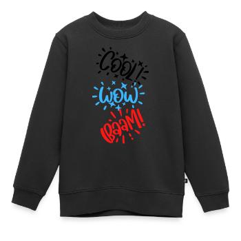 Baby sayings Baby clothes Children's clothing - Kids Premium Organic Sweatshirt - black - Front - AI Model Kid Female (0cm)
