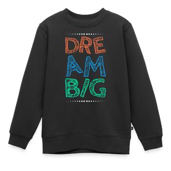 Travailler dur Rêver grand - Sweat Premium enfant bio - noir - Devant - AI Model Kid Female (0cm)