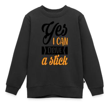 Yes i can drive a Stick - Kinder Premium Organic Sweatshirt - Schwarz - Vorne - AI Model Kid Female (0cm)