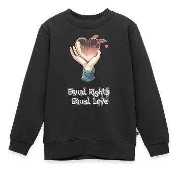 Equal rights - Kids Premium Organic Sweatshirt - black - Front - AI Model Kid Female (0cm)