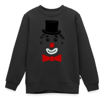 Sourire de clown - Sweat Premium enfant bio - noir - Devant - AI Model Kid Female (0cm)