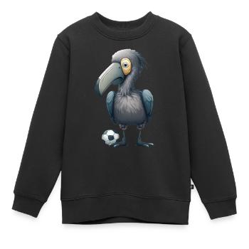 Football en bec de chaussure - Sweat Premium enfant bio - noir - Devant - AI Model Kid Female (0cm)