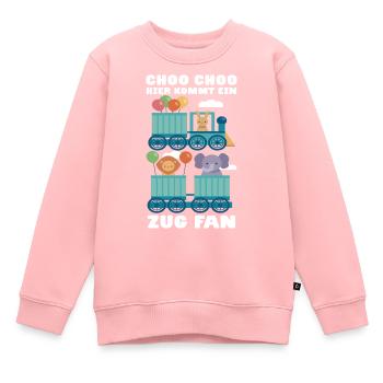 CHOO CHOO HIER KOMMT EIN ZUG FAN Eisenbahn Tiere - Kinder Premium Organic Sweatshirt - Rosa - Vorne - AI Model Kid Female (0cm)