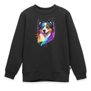 Collie - Kinder Premium Organic Sweatshirt - Schwarz - Vorne - AI Model Kid Female (0cm)