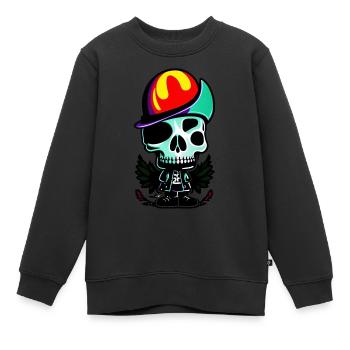 Mehrfarbige Sqelette - Kinder Premium Organic Sweatshirt - Schwarz - Vorne - AI Model Kid Female (0cm)