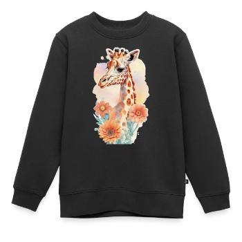 Giraffe - Kinder Premium Organic Sweatshirt - Schwarz - Vorne - AI Model Kid Female (0cm)