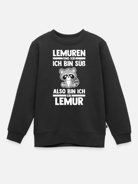 Lemur - Kinder Premium Organic Sweatshirt - Schwarz