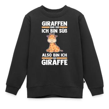 Giraffe Giraffen - Kinder Premium Organic Sweatshirt - Schwarz - Vorne - AI Model Kid Female (0cm)