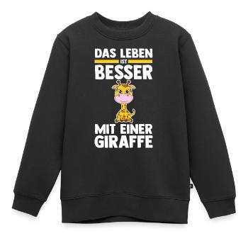 Giraffe Giraffen - Kinder Premium Organic Sweatshirt - Schwarz - Vorne - AI Model Kid Female (0cm)