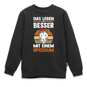 Opossum - Kinder Premium Organic Sweatshirt - Schwarz - Vorne - AI Model Kid Female (0cm)