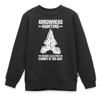 Pfeilspitzen sammeln | Pfeilspitzenjagd Geschenk - Kinder Premium Organic Sweatshirt - Schwarz - Vorne - AI Model Kid Female (0cm)