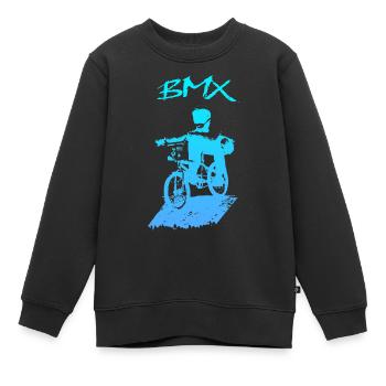 BMX Race Racing - Kids Premium Organic Sweatshirt - black - Front - AI Model Kid Female (0cm)