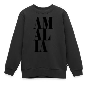 Amalia Name Vorname Moderne Schrift Wort Art - Kinder Premium Organic Sweatshirt - Schwarz - Vorne - AI Model Kid Female (0cm)