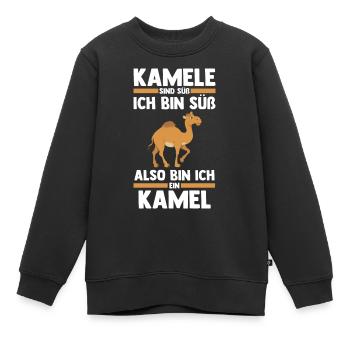 Kamel - Kinder Premium Organic Sweatshirt - Schwarz - Vorne - AI Model Kid Female (0cm)