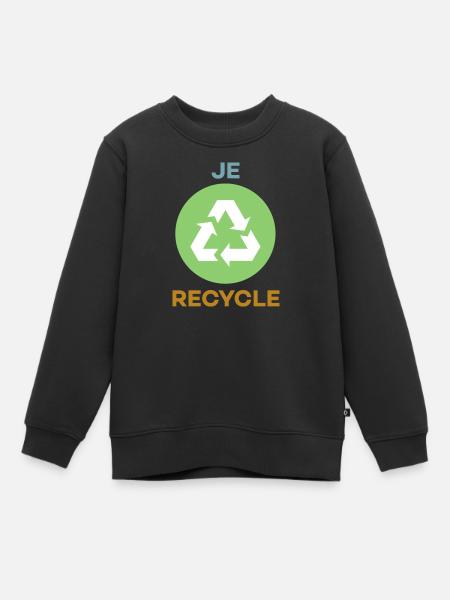 Je Recycle - Sweat Premium enfant bio - noir