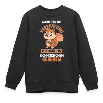 Eichhörnchen - Kinder Premium Organic Sweatshirt - Schwarz - Vorne - AI Model Kid Female (0cm)