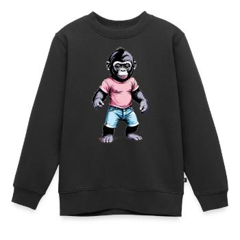Gorilla Boxer Boxen - Kinder Premium Organic Sweatshirt - Schwarz - Vorne - AI Model Kid Female (0cm)