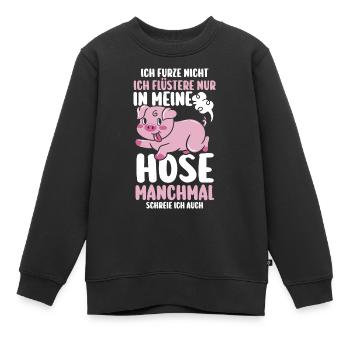 Ich Furze Nicht Schwein - Kinder Premium Organic Sweatshirt - Schwarz - Vorne - AI Model Kid Female (0cm)