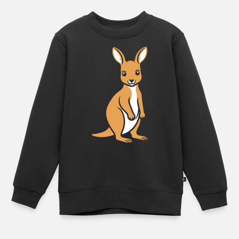 Känguru - Kinder Premium Organic Sweatshirt - Schwarz