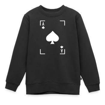 Card Game Poker Gambling Casino Gambling Poker - Kids Premium Organic Sweatshirt - black - Front - AI Model Kid Female (0cm)