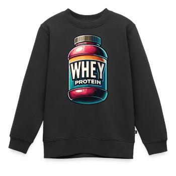 Molkenprotein-Muskel - Kinder Premium Organic Sweatshirt - Schwarz - Vorne - AI Model Kid Female (0cm)