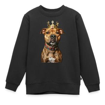 Staffordshire Bullterrier - Kinder Premium Organic Sweatshirt - Schwarz - Vorne - AI Model Kid Female (0cm)