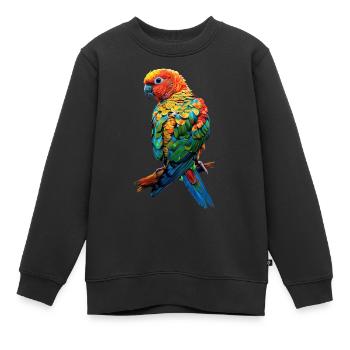 Sittiche - Kinder Premium Organic Sweatshirt - Schwarz - Vorne - AI Model Kid Female (0cm)