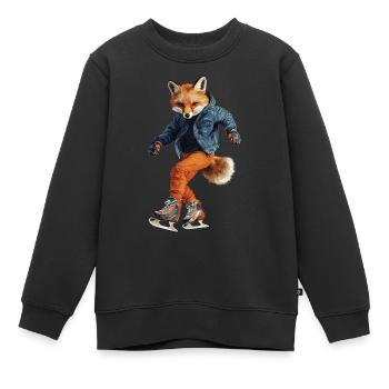 Fuchs - Kinder Premium Organic Sweatshirt - Schwarz - Vorne - AI Model Kid Female (0cm)