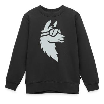 lama skibrille tier - Kinder Premium Organic Sweatshirt - Schwarz - Vorne - AI Model Kid Female (0cm)