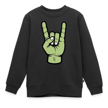 Signe de jupe de main de fête - Sweat Premium enfant bio - noir - Devant - AI Model Kid Female (0cm)