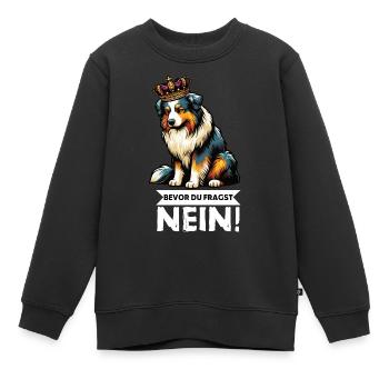 Avant que vous ne demandiez : Berger australien Aussie Aussie - Sweat Premium enfant bio - noir - Devant - AI Model Kid Female (0cm)