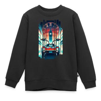 T-shirt Retour vers le futur rétro années 80 - Sweat Premium enfant bio - noir - Devant - AI Model Kid Female (0cm)