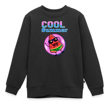 Cool Summer Watermelon – Cute Kawaii Summer Vibes - Kinder Premium Organic Sweatshirt - Schwarz - Vorne - AI Model Kid Female (0cm)
