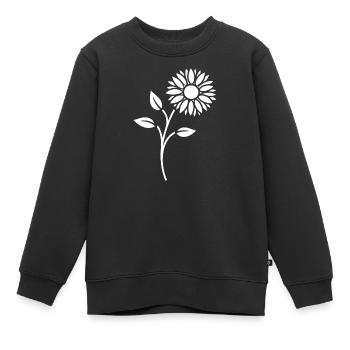 Blumen Silhouette Abstrakte Blütenkunst - Kinder Premium Organic Sweatshirt - Schwarz - Vorne - AI Model Kid Female (0cm)