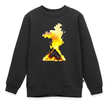 Fire Lager - Kinder Premium Organic Sweatshirt - Schwarz - Vorne - AI Model Kid Female (0cm)