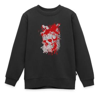 Splatter Totenkopf blutig - Kinder Premium Organic Sweatshirt - Schwarz - Vorne - AI Model Kid Female (0cm)