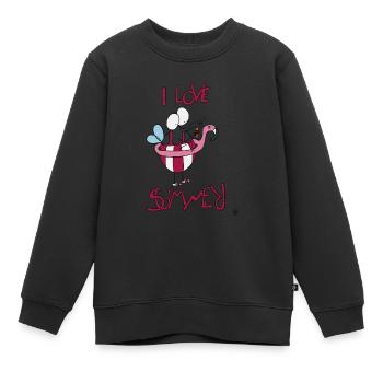 Noeud papillon avec maillot de bain en vacances - Sweat Premium enfant bio - noir - Devant - AI Model Kid Female (0cm)