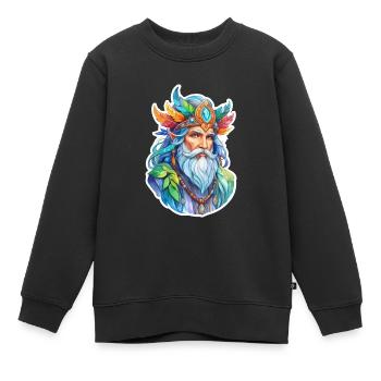 Aquarelles de druide - Sweat Premium enfant bio - noir - Devant - AI Model Kid Female (0cm)