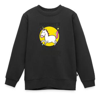 petit cavalier de maman cavalier chevaux bébé - Sweat Premium enfant bio - noir - Devant - AI Model Kid Female (0cm)