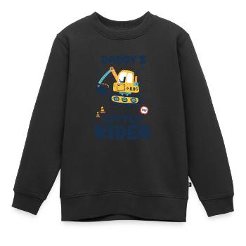 Petit pilote de papa bébé pelleteuse chantier - Sweat Premium enfant bio - noir - Devant - AI Model Kid Female (0cm)